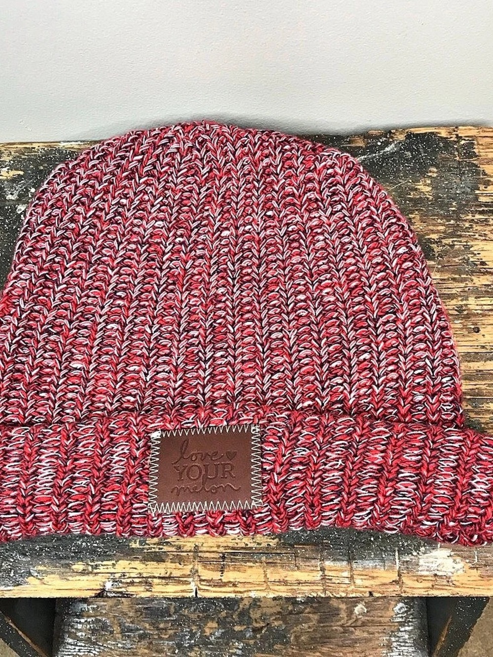Love Your Melon Cuffed Style Cuffed Beanie in Red & Black
